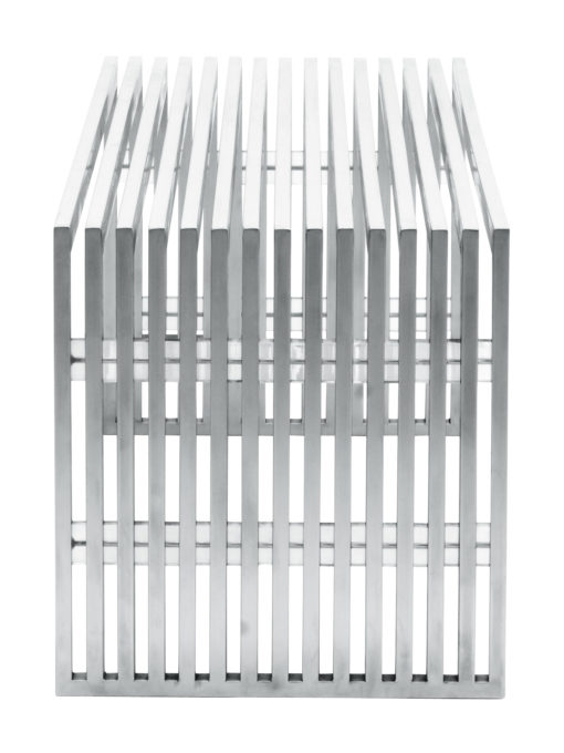 Slatted Stainless Steel Double Bench