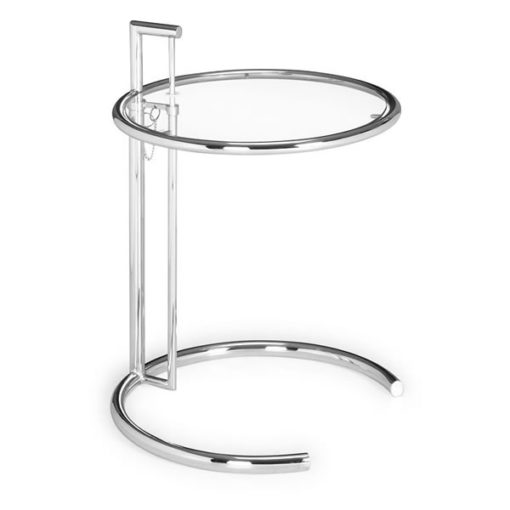 Glass & Chrome Adjustable Side Table