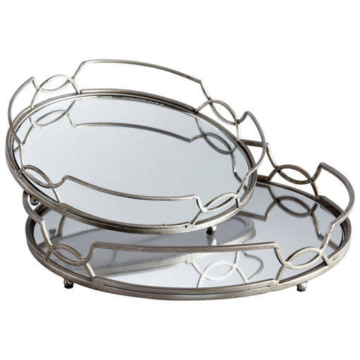 Graphic Curves Mirrored Tray Set