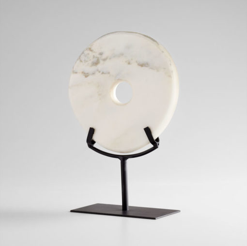 Small White Marble Disk Sculpture
