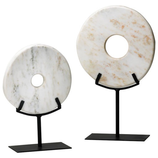 White Marble Disk Sculptures