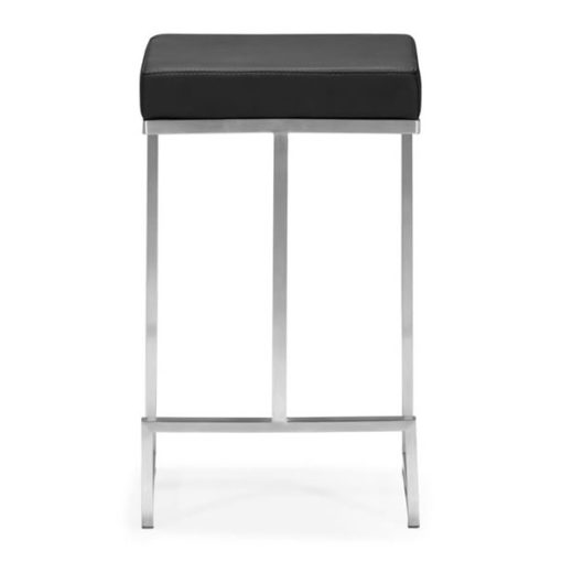 Hi-Rise Leather Stainless Steel Counter Chair