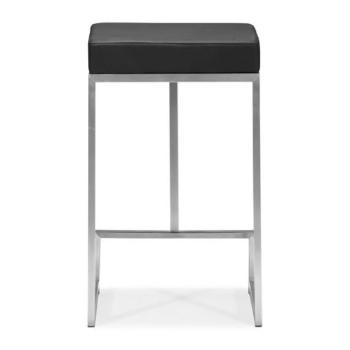 Hi-Rise Leather Stainless Steel Counter Chair