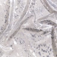 Devore Metallic Silver on White Cowhide Rug Closeup