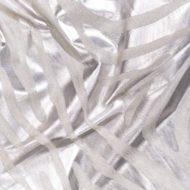 Devore Metallic Rustic Silver Zebra on White Cowhide Rug Closeup