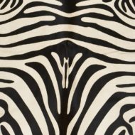 Zebra Stencil Cowhide Black on Light Beige