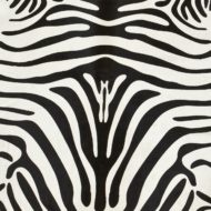 Zebra Stencil Black on Off White Cowhide