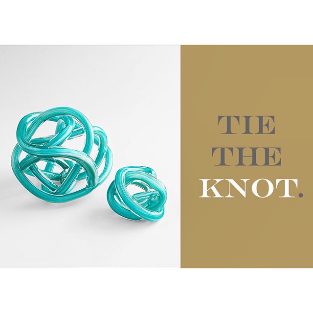 Tangle Teal Glass Knot Sculpture