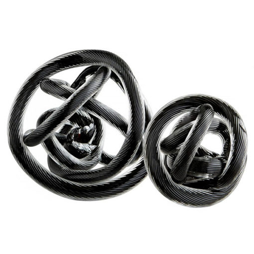 Braid Black Glass Knot Sculpture