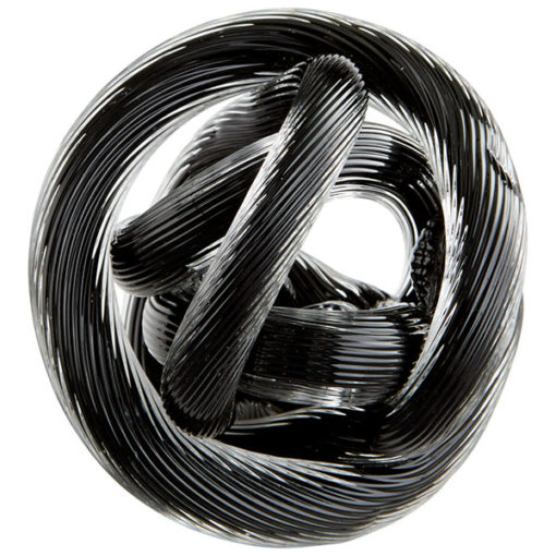 Braid Black Glass Knot Sculpture Small