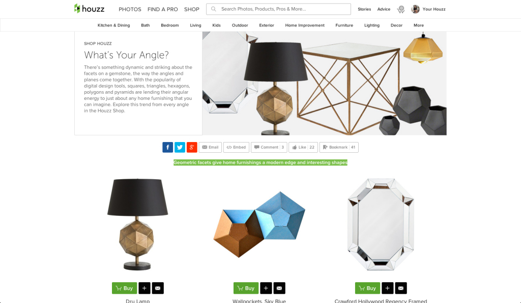 Featured on Houzz Geometric Accessories