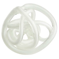 Interlace White Glass Knot Sculpture Large