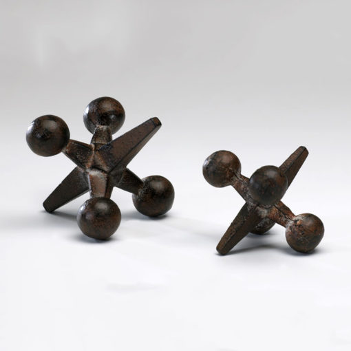 Antique Rust Jack Table Sculptures
