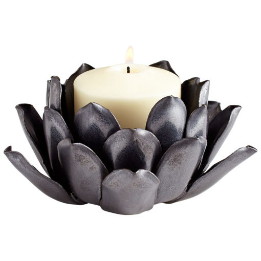 Black Lotus Flower Caspia Candleholder
