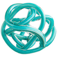 Tangle Teal Glass Knot Sculpture Large
