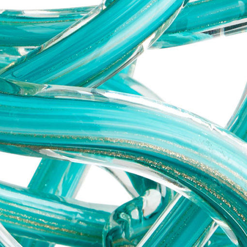 Tangle Teal Glass Knot Sculpture Detail