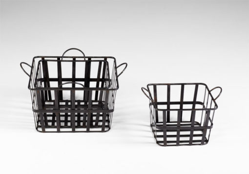 Rustic Steel Baskets Set of 3