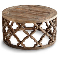 Sirah Carved Wood Coffee Table