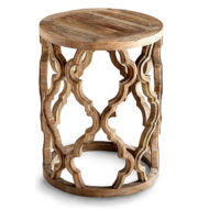Sirah Carved Wood Side Table