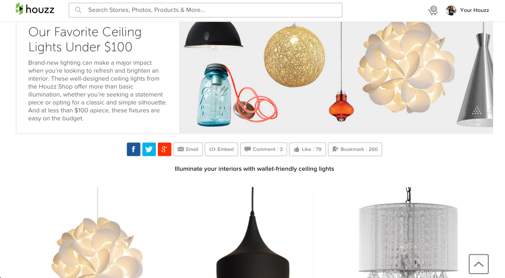 Featured on Houzz: Our Favorite Ceiling Lights Under $100