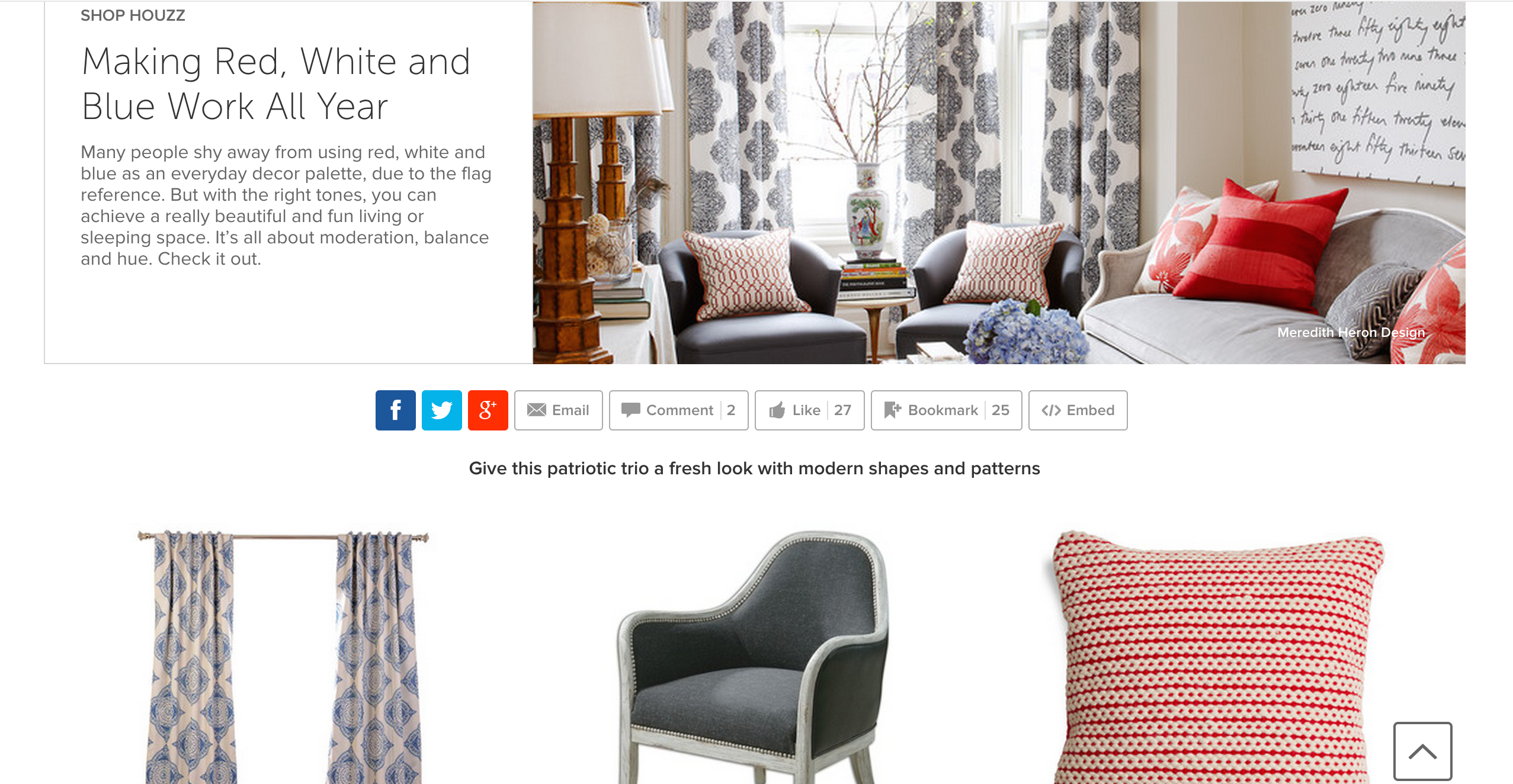 Featured On Houzz Making Red White And Blue Work All Year