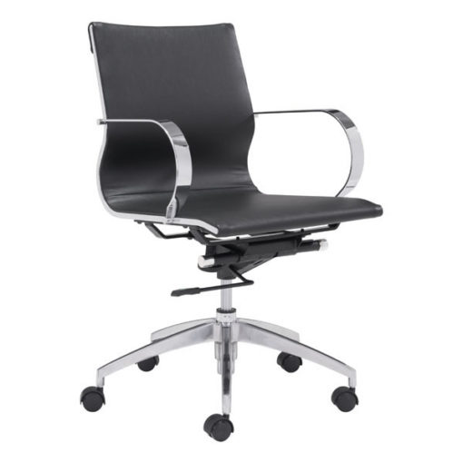 Black Glider Low Back Office Chair