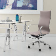Taupe High Back Glider Office Chair