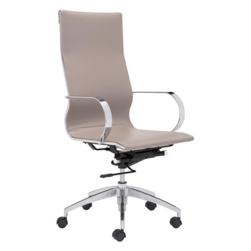 Taupe High Back Glider Office Chair