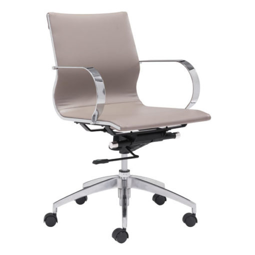 Taupe Glider Low Back Office Chair