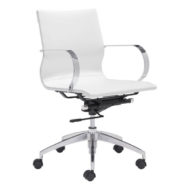 White Glider Low Back Office Chair