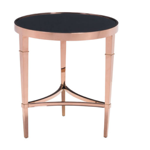 Rose Gold and Black Side Table