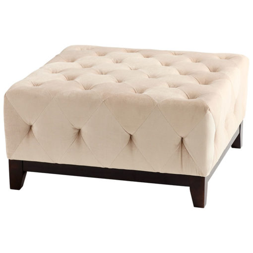 Ivory Tufted Square Footloose Ottoman