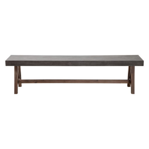Ford Cement and Natural Wood Dining Bench