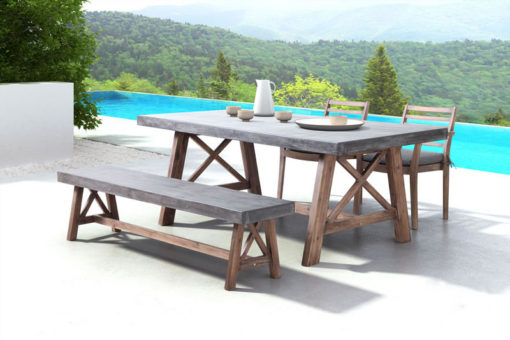 Ford Cement and Natural Wood Dining Table