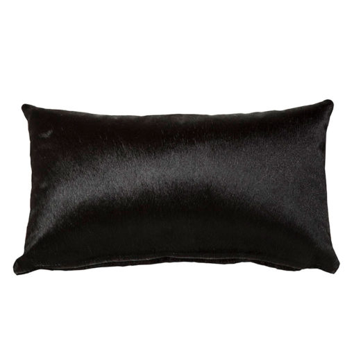 Ebony Black Cowhide Pillows 13 x 22