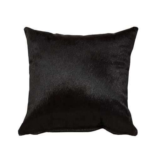 Ebony Black Cowhide Pillows 18 x 18