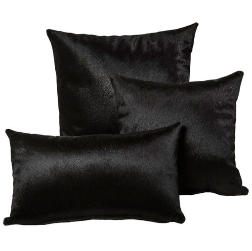 Ebony Black Cowhide Pillows