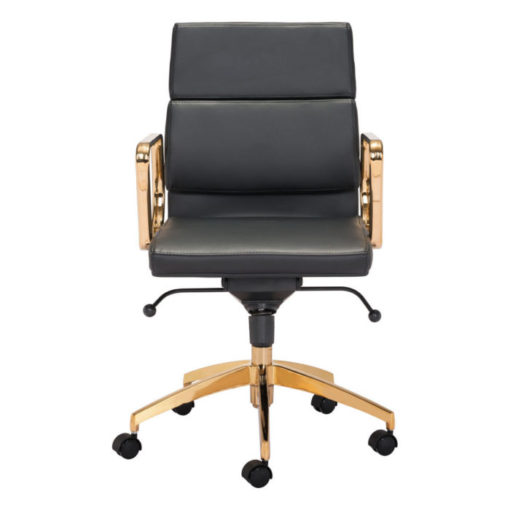 Laurent Low Back Office Chair Black Gold