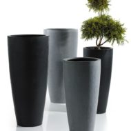 Ashton Oversized Gray and Black Vase Planter Collection