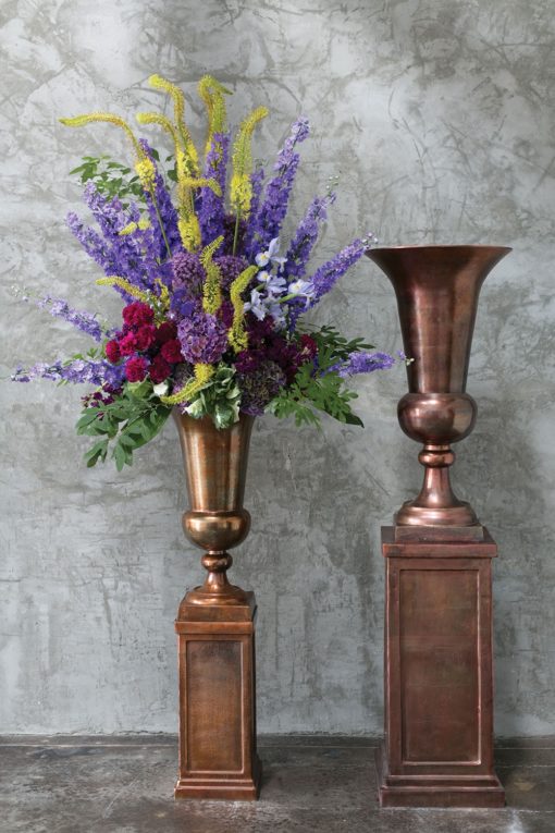 Austere Copper Urn and Pedestal Collection