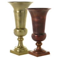 Austere Oversized Gold and Copper Urns