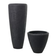 Bella Charcoal Gray Stonecast Pot & Planter Collection