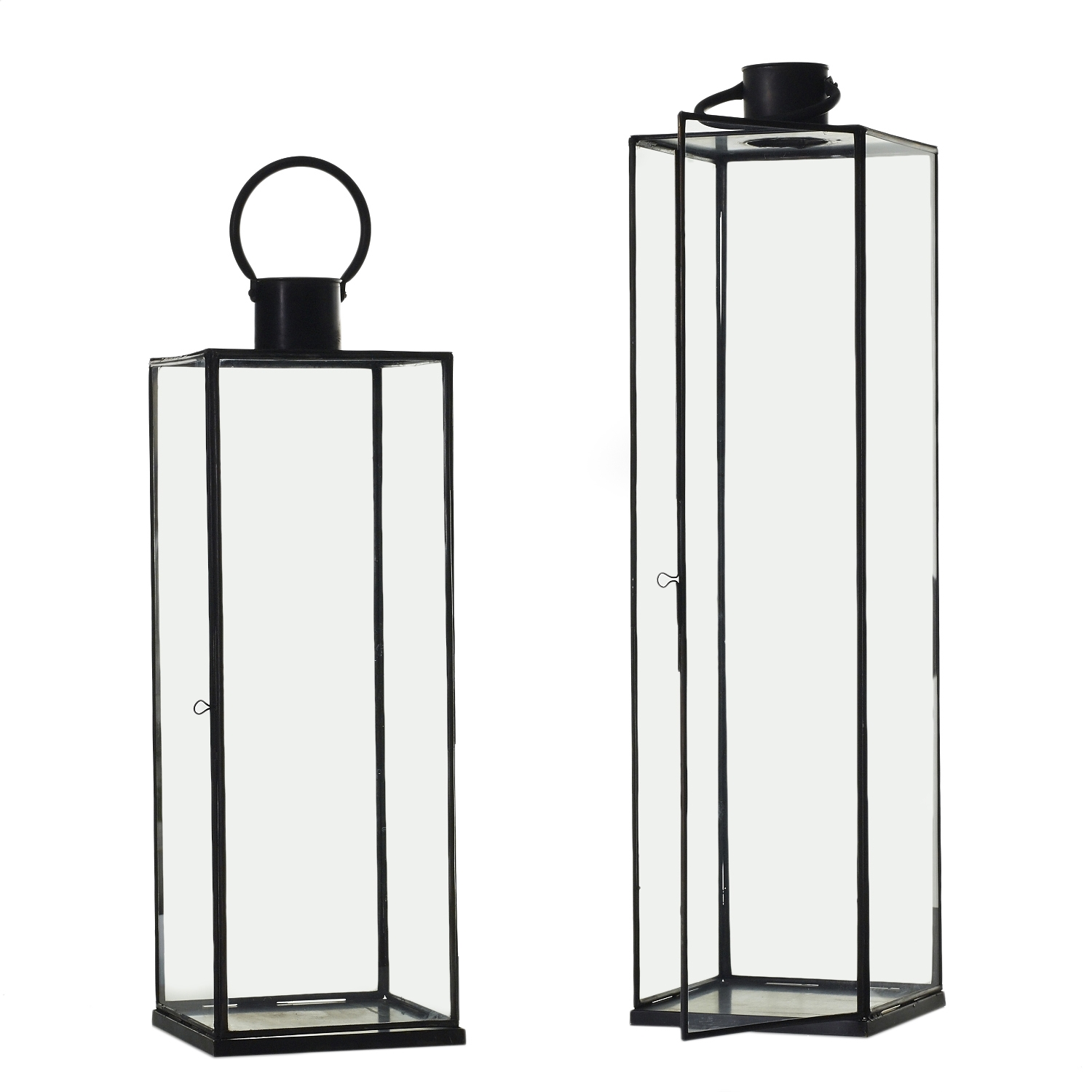 Bentwood Metal Extra Tall Candle Lantern, Set of Two - Moss Manor