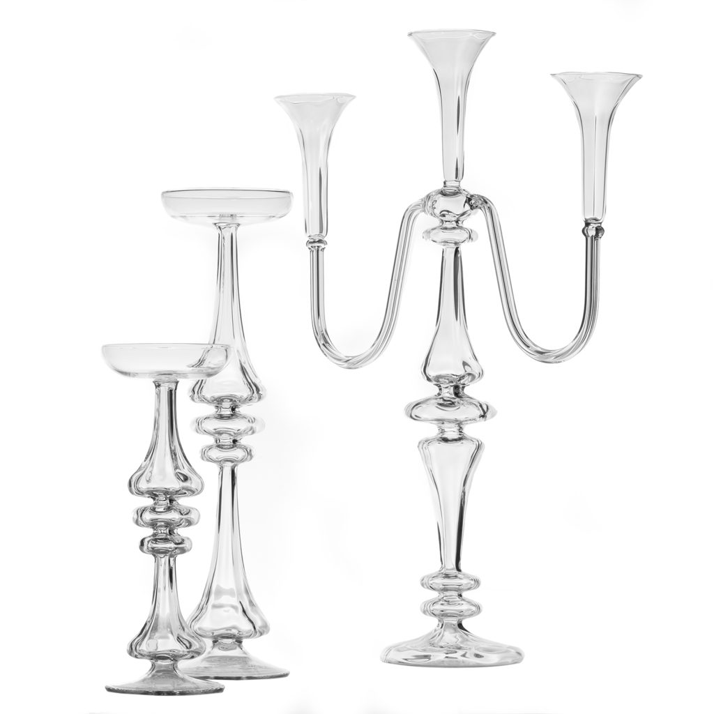 Leopold Glass Candle Holder And Candelabra Collection Discontinued Moss Manor 0553