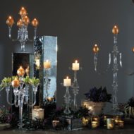 Leopold Glass Candelabra and Candle Holder Lifestyle