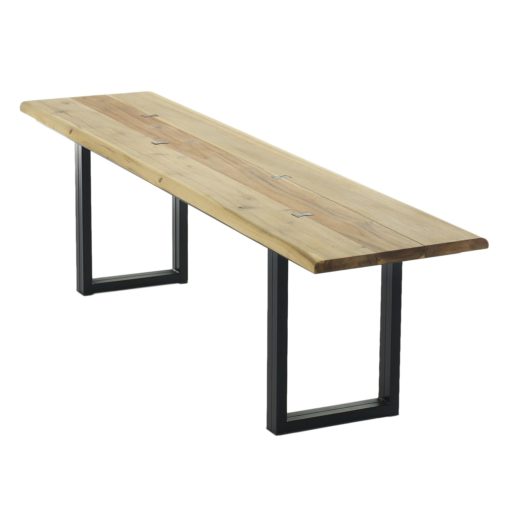 Parksdale Acacia Wood Metal Dining Table Bench Set Collection Modern