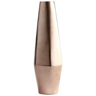 Ceramic Copper Gold Faceted Tall Vase