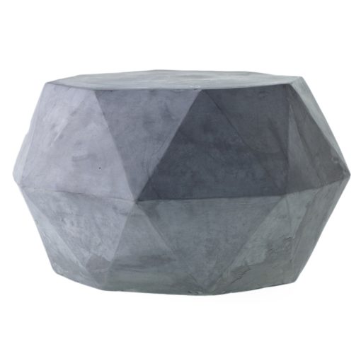 Aspect Facet Faceted Dimensional Dimensions Concrete Light Gray Grey Stand Pedestal Side Cocktail Table