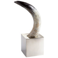Horn Sculpture Modern Natural Stainless Polished Nickel