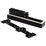 Dominoes Domino Black White Horn Game Gaming Gift Boxed Display Set
